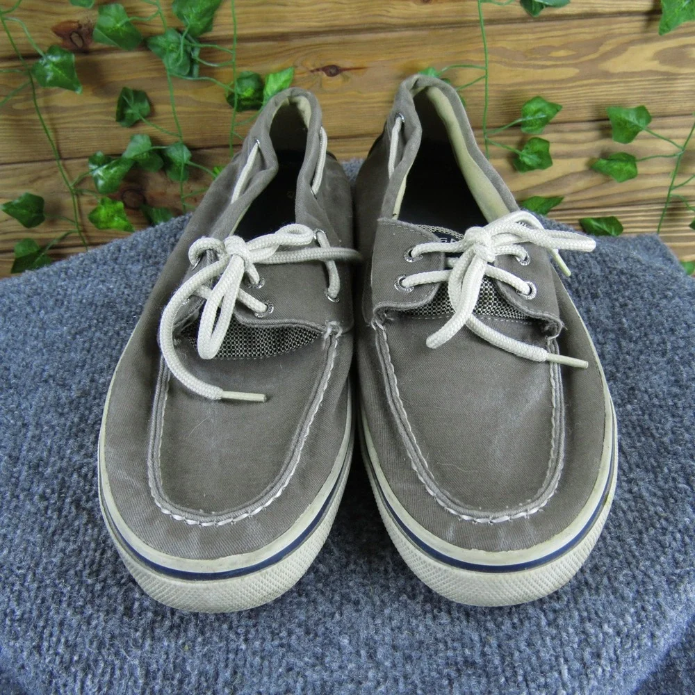 Sperry Top-Sider Men's Gray Canvas Boat Shoes Size‎ 13 Casual Nautical